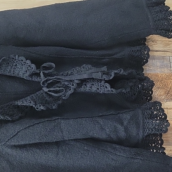 Black Wool Cardigan 1X - Picture 3 of 4